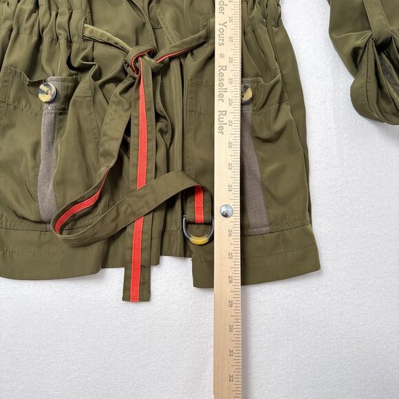 Anthropologie Jacket Size XS Olive Green Gisborne Obi Trench Anorak Coat Open - Picture 9 of 9